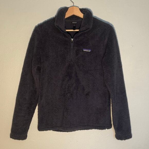 Women's S Patagonia Los Gatos Fleece Sherpa 1/4 Zip Pullover Smolder Blue - Picture 2 of 6